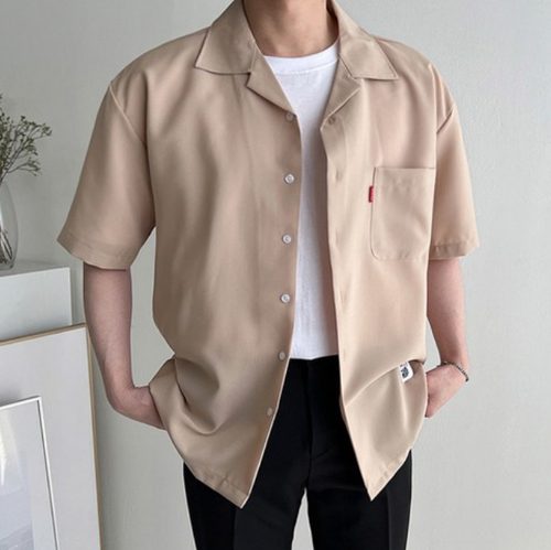 머시따 남성용 오버핏 포켓택 반팔셔츠